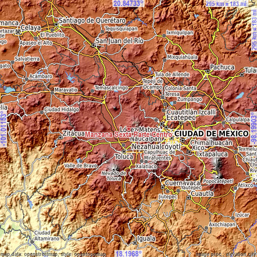 Topographic map of Manzana Sexta Parte Centro