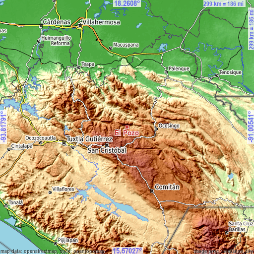 Topographic map of El Pozo