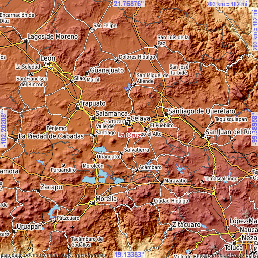 Topographic map of La Cruz