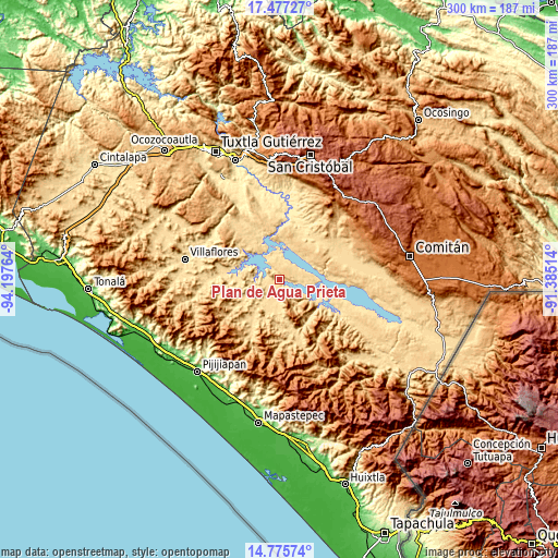 Topographic map of Plan de Agua Prieta