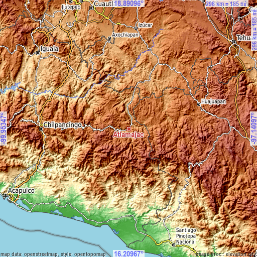 Topographic map of Atlamajac