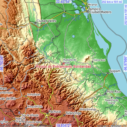 Topographic map of Parque de Poblamiento Solidaridad