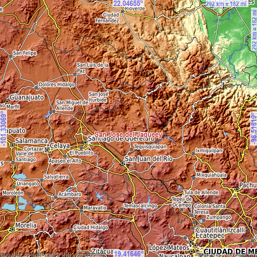 Topographic map of San José del Jagüey