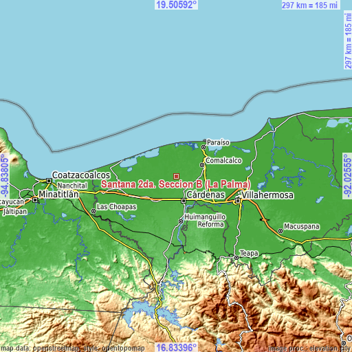 Topographic map of Santana 2da. Sección B (La Palma)