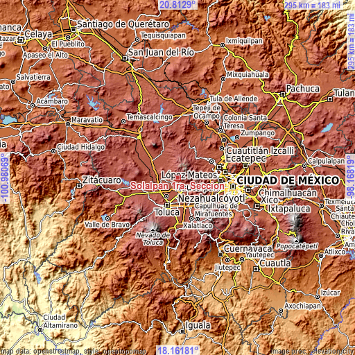 Topographic map of Solalpan 1ra. Sección