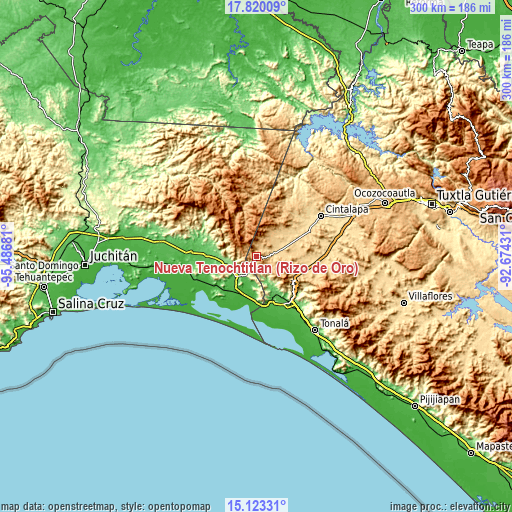 Topographic map of Nueva Tenochtitlán (Rizo de Oro)