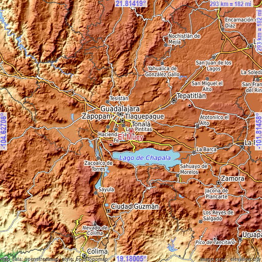 Topographic map of El Muey
