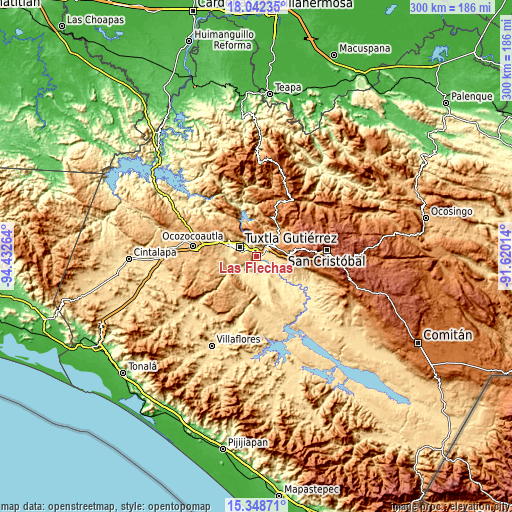 Topographic map of Las Flechas