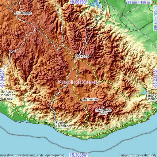 Topographic map of Praxedis de Guerrero