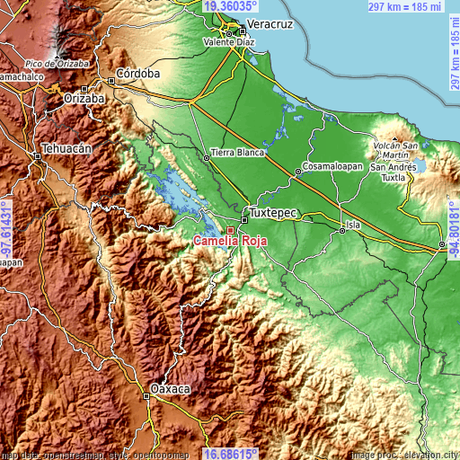 Topographic map of Camelia Roja