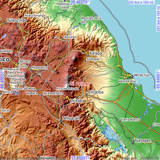 Topographic map of El Palmar