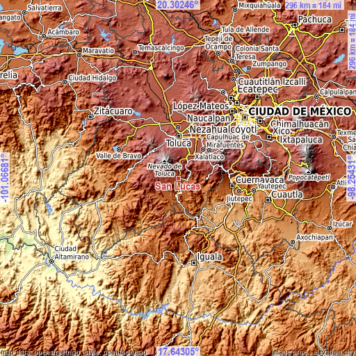 Topographic map of San Lucas