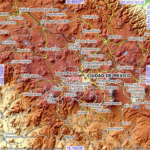 Topographic map of La Rosa