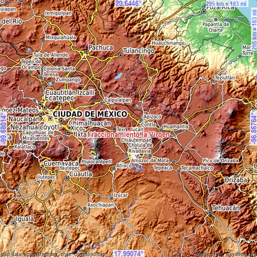 Topographic map of Fraccionamiento la Virgen