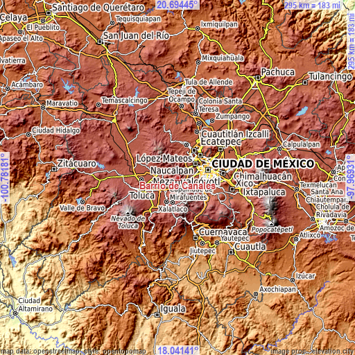 Topographic map of Barrio de Canales