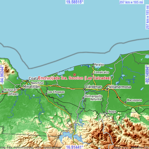 Topographic map of Encrucijada 3ra. Sección (Las Calzadas)