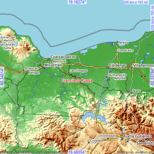 Topographic map of Francisco Rueda
