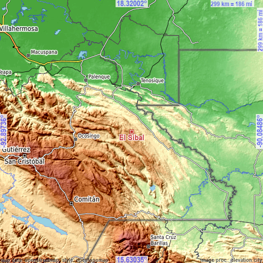 Topographic map of El Sibal