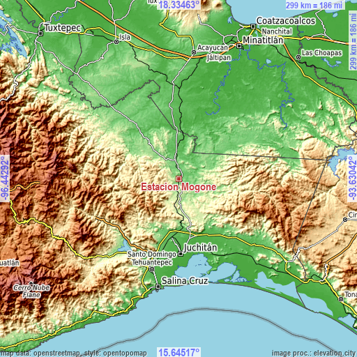 Topographic map of Estación Mogoñé