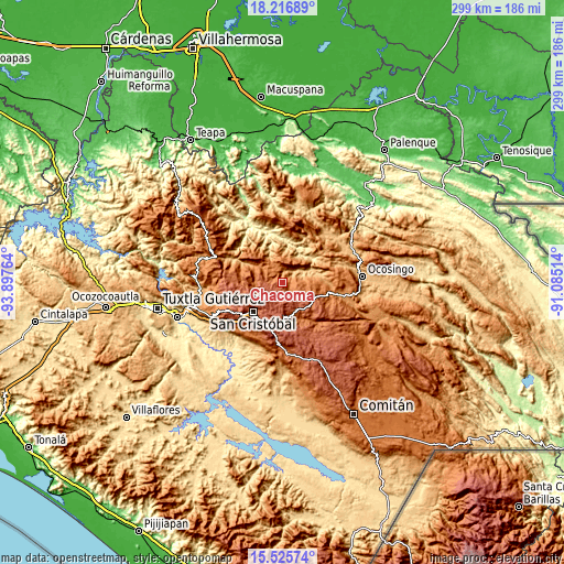 Topographic map of Chacoma