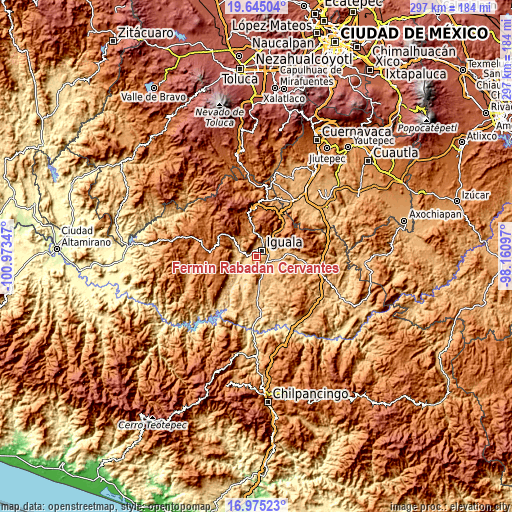 Topographic map of Fermín Rabadán Cervantes