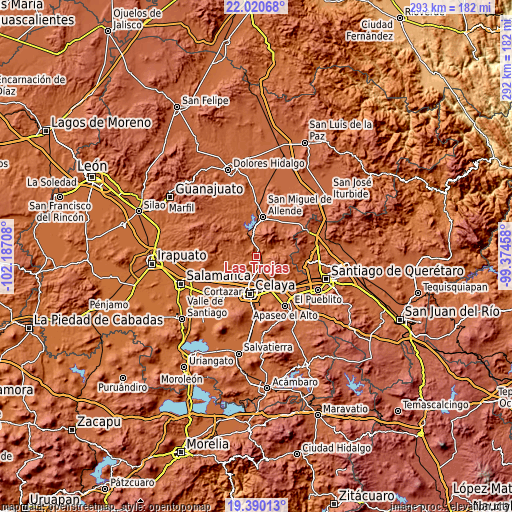 Topographic map of Las Trojas