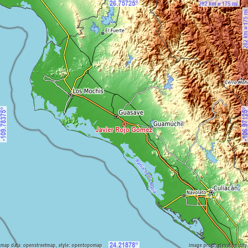 Topographic map of Javier Rojo Gómez