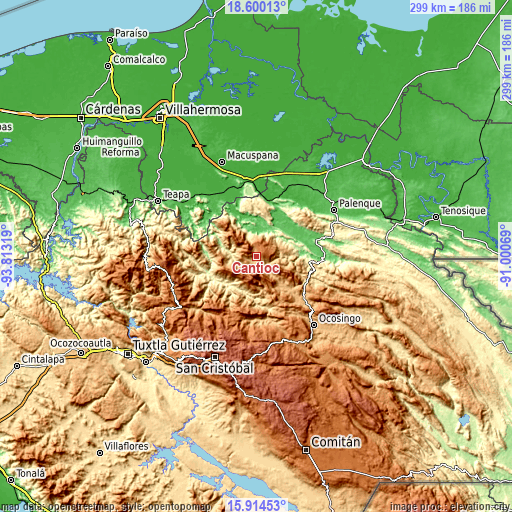 Topographic map of Cantioc