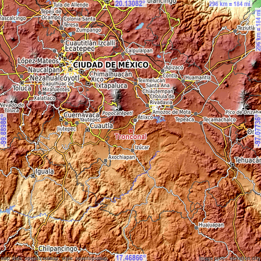 Topographic map of Tronconal