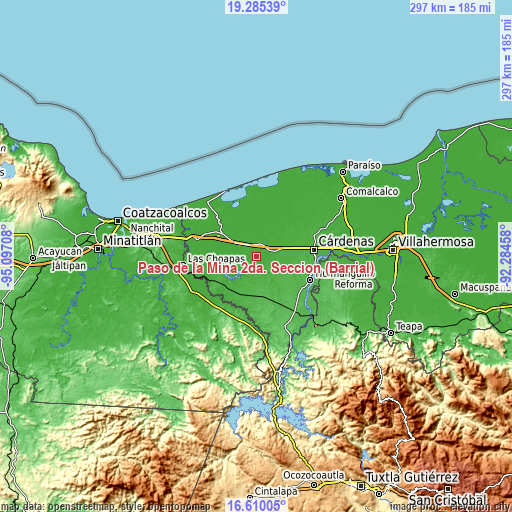Topographic map of Paso de la Mina 2da. Sección (Barrial)