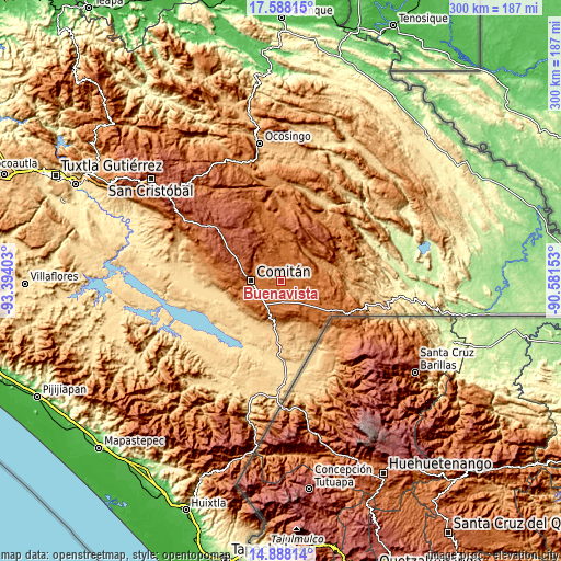 Topographic map of Buenavista