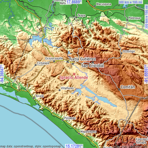Topographic map of Ignacio Allende