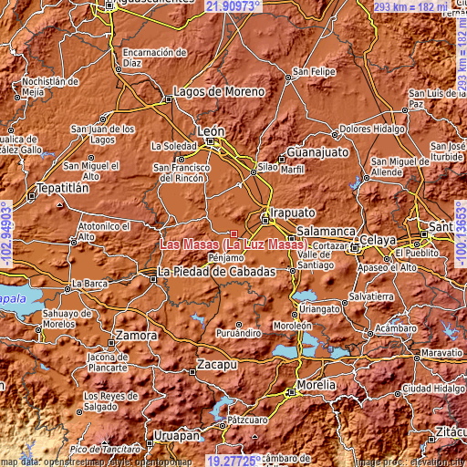 Topographic map of Las Masas (La Luz Masas)