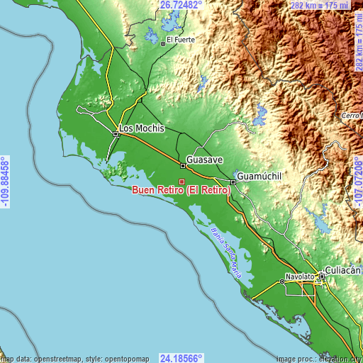 Topographic map of Buen Retiro (El Retiro)