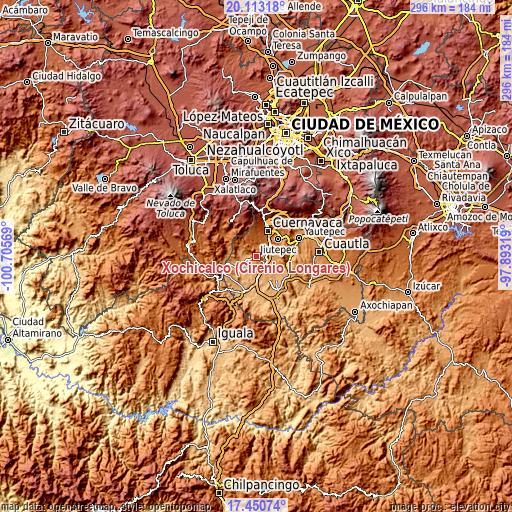 Topographic map of Xochicalco (Cirenio Longares)