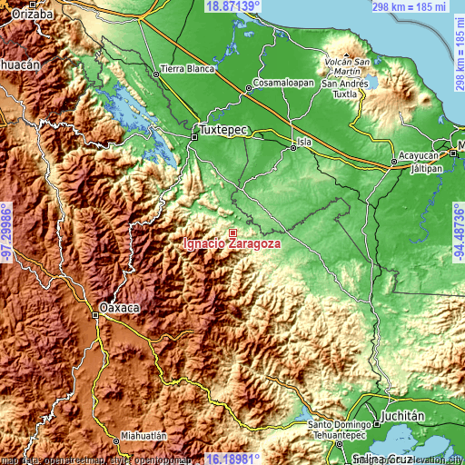 Topographic map of Ignacio Zaragoza