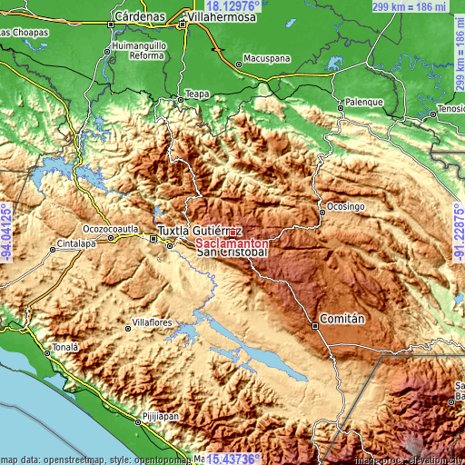 Topographic map of Saclamantón