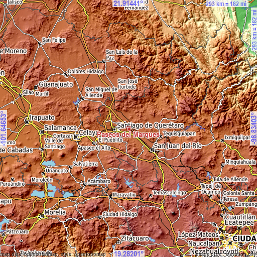 Topographic map of Paseos del Marqués