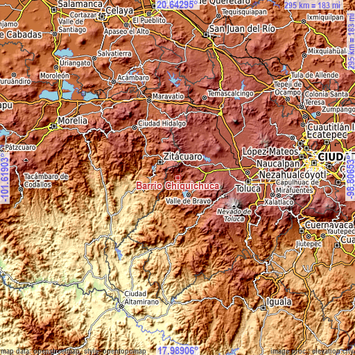 Topographic map of Barrio Chiquichuca