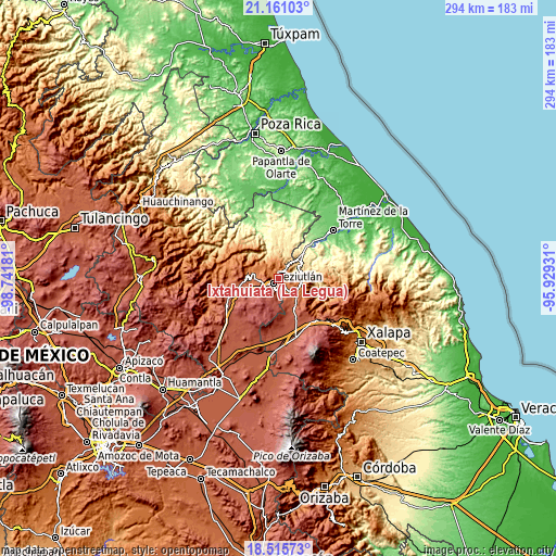 Topographic map of Ixtahuiata (La Legua)