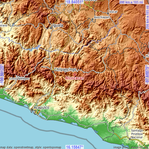 Topographic map of Alcozacán