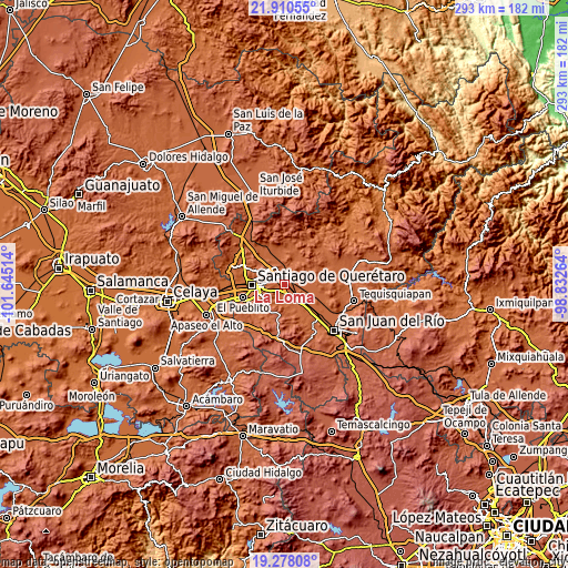 Topographic map of La Loma