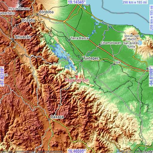 Topographic map of Vega del Sol