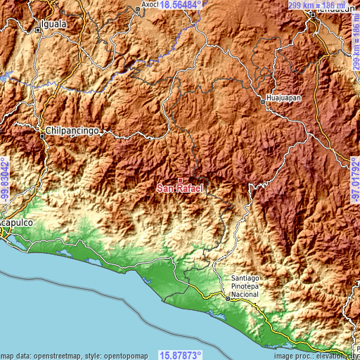 Topographic map of San Rafael