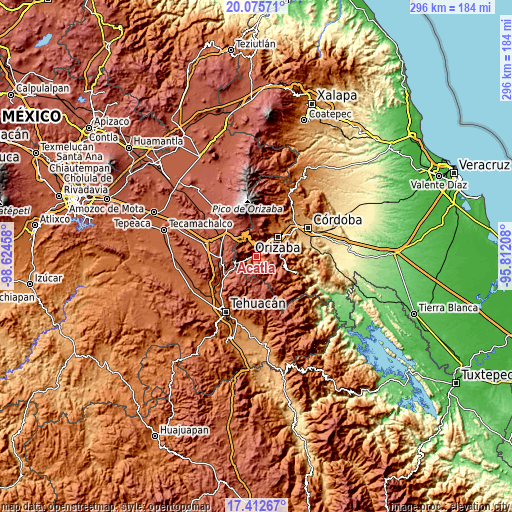 Topographic map of Acatla