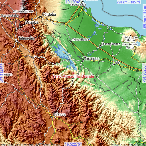 Topographic map of Cerro Armadillo Grande