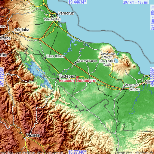 Topographic map of Estación Dobladero