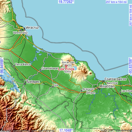 Topographic map of Los Pinos