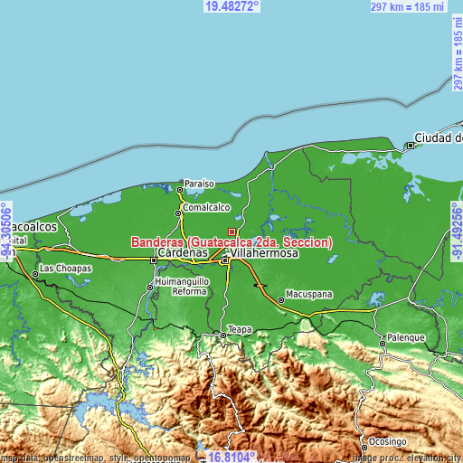 Topographic map of Banderas (Guatacalca 2da. Sección)