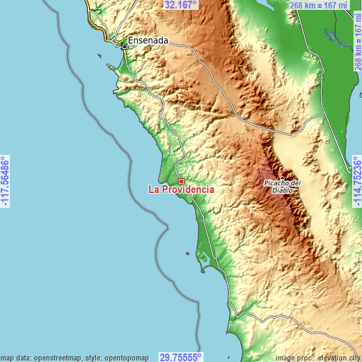 Topographic map of La Providencia